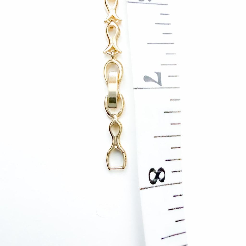 14k Gold Plated Artificial Gemstone Bracelet with 3 Pink Flower Cubic Zirconia Accents - Séfan Jewelry