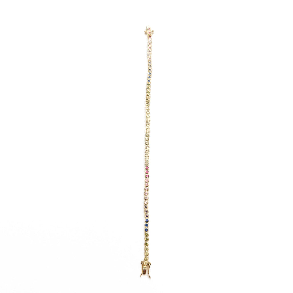 Round bezel multicolor tennis bracelet - Séfan Jewelry