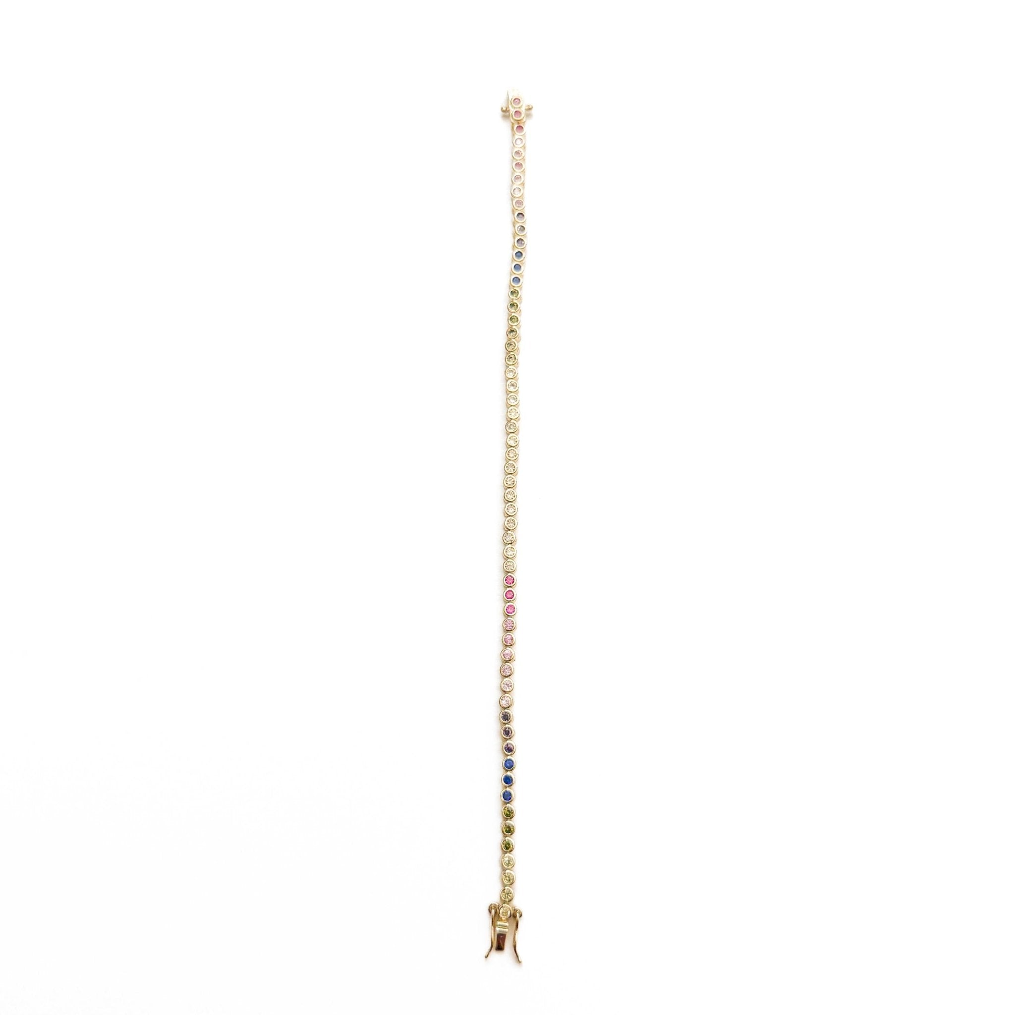 Round bezel multicolor tennis bracelet - Séfan Jewelry