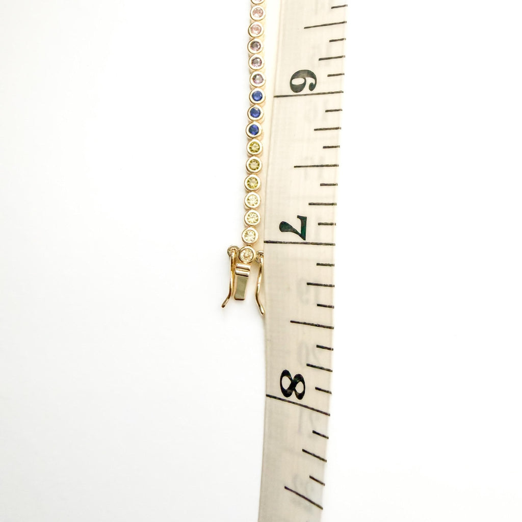 Round bezel multicolor tennis bracelet - Séfan Jewelry