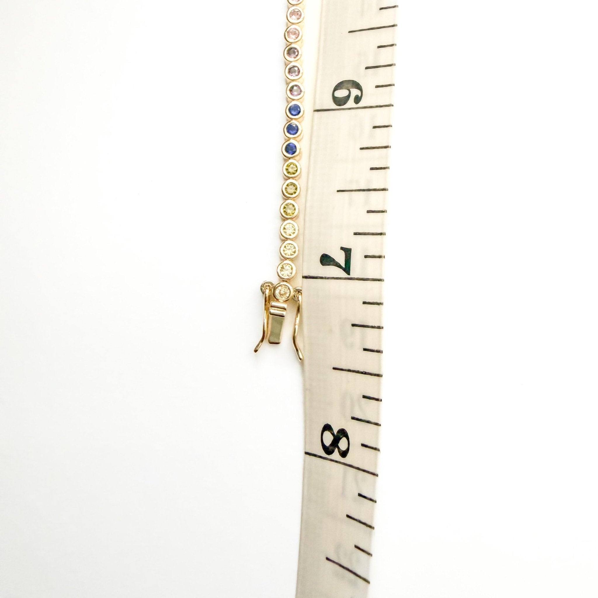 Round bezel multicolor tennis bracelet - Séfan Jewelry