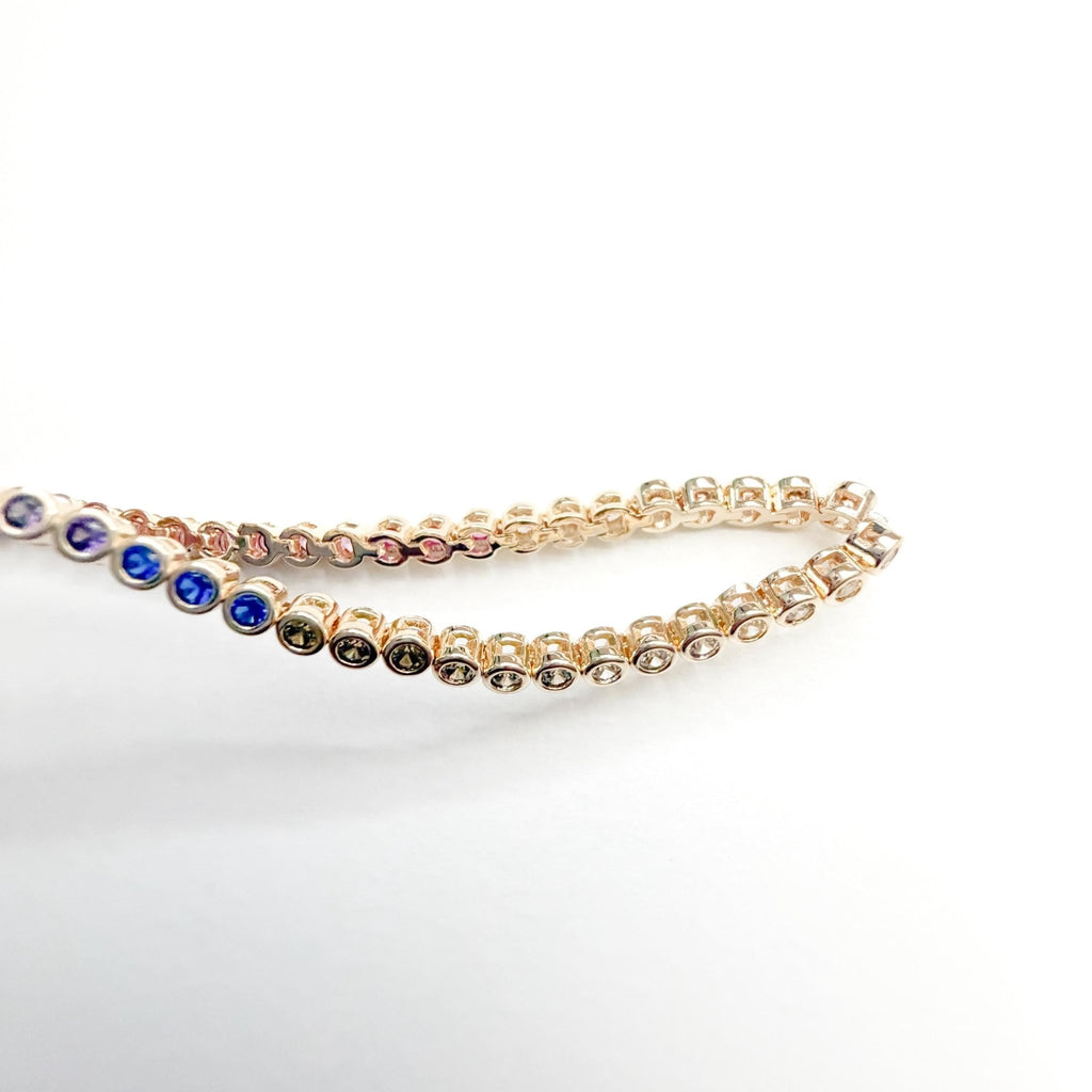 Round bezel multicolor tennis bracelet - Séfan Jewelry