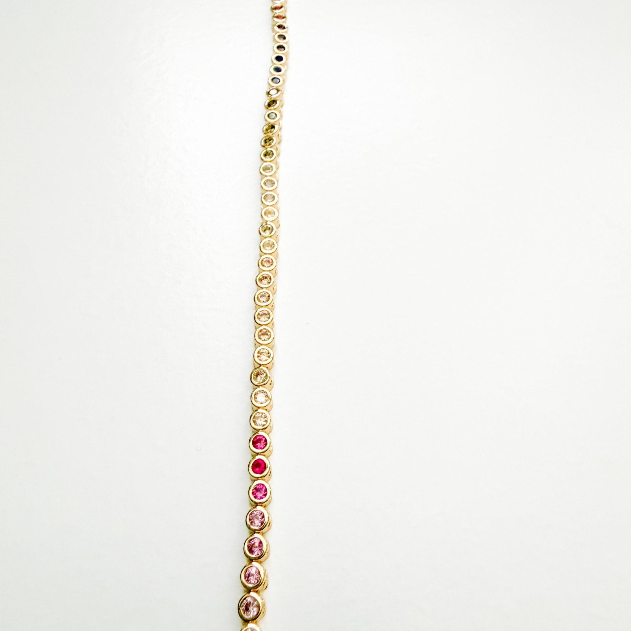 Round bezel multicolor tennis bracelet - Séfan Jewelry