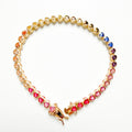 14k Gold Plated Tennis Bracelet Multicolor Heart AAA CZ Prong Set 7in - Séfan Jewelry