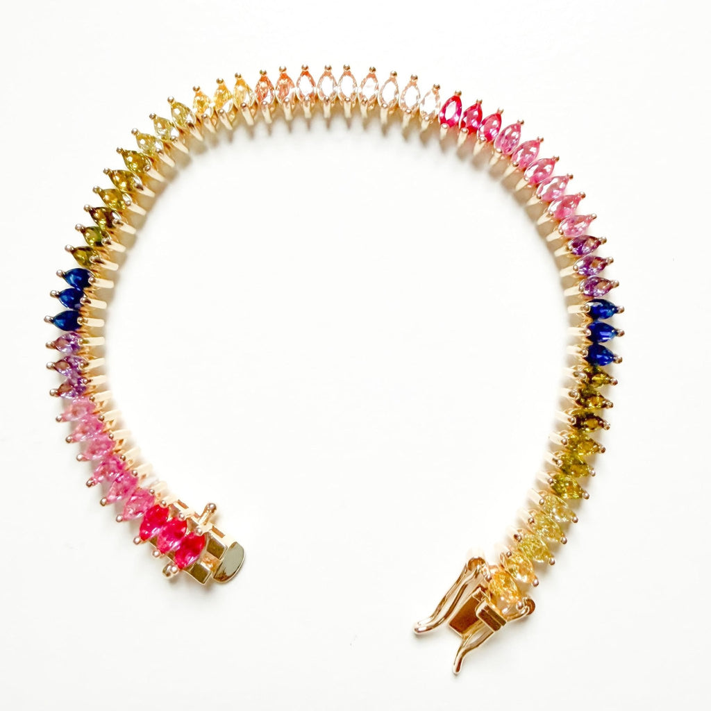 Marquise multicolor tennis bracelet - Séfan Jewelry