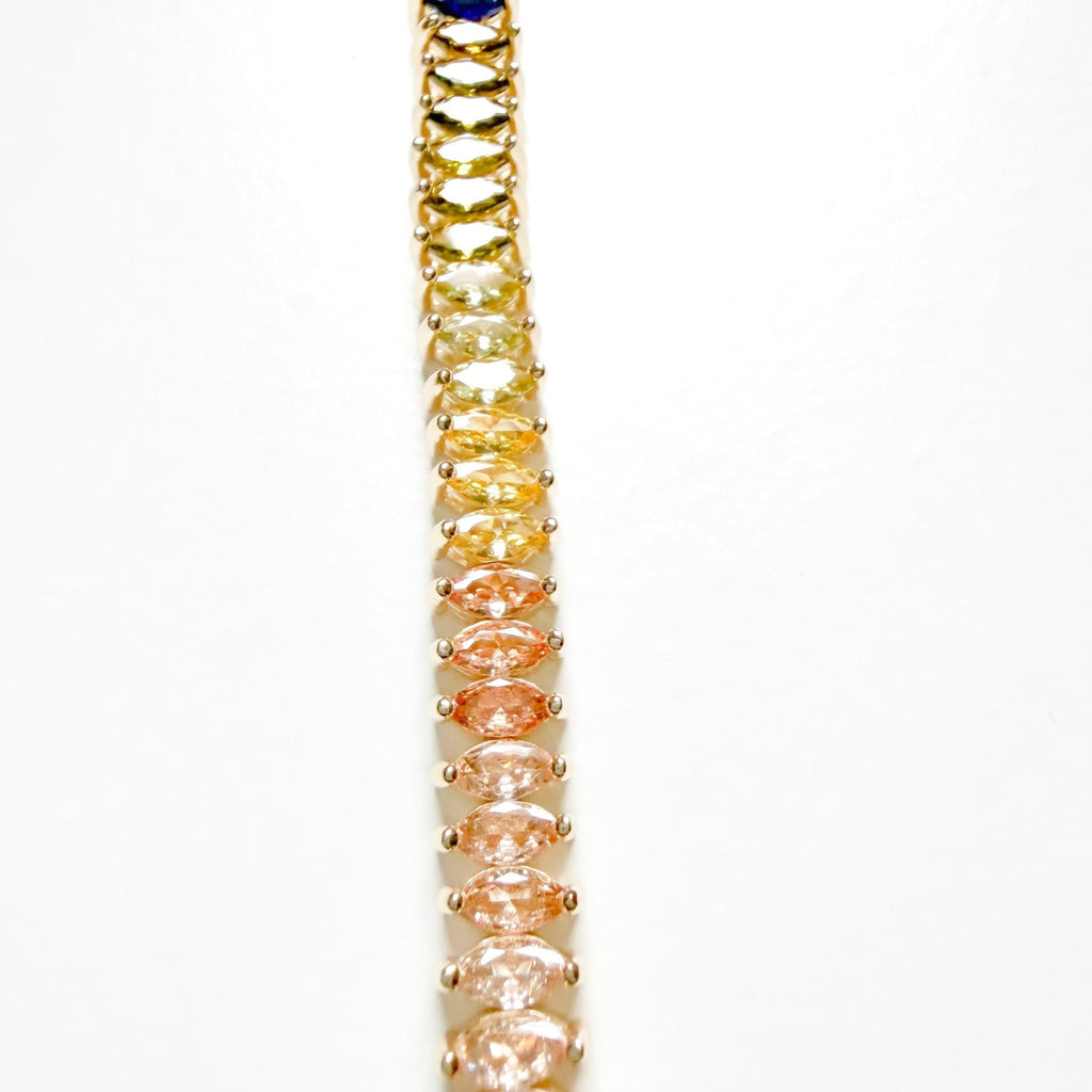 Marquise multicolor tennis bracelet - Séfan Jewelry