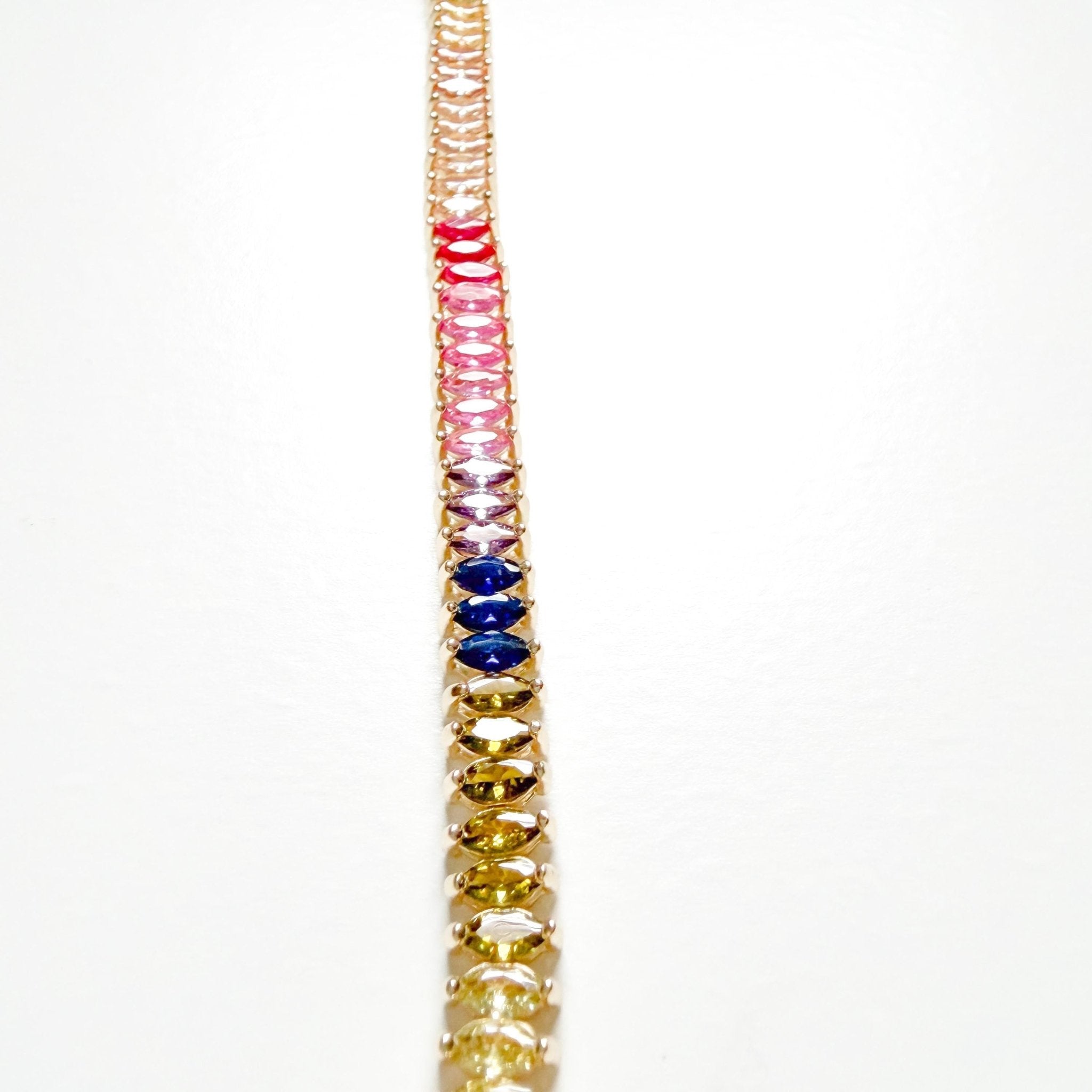 Marquise multicolor tennis bracelet - Séfan Jewelry