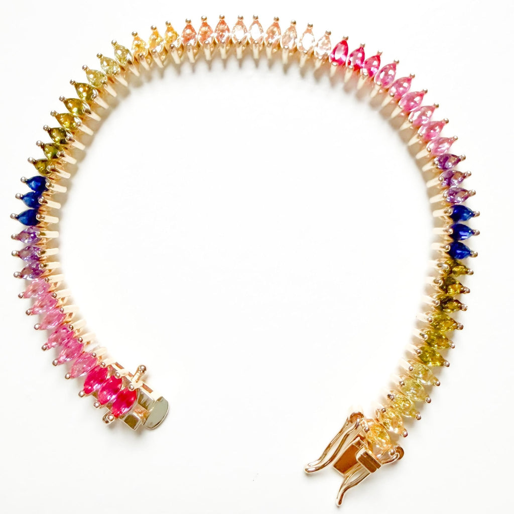 Marquise multicolor tennis bracelet - Séfan Jewelry