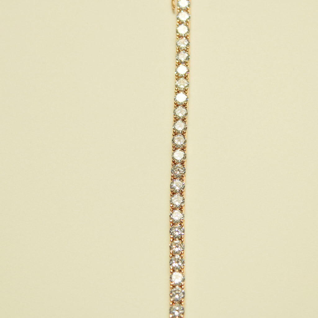Classic CZ Tennis Jewelry Set 18K Rose Gold — bracelet close-up CZ stone detail