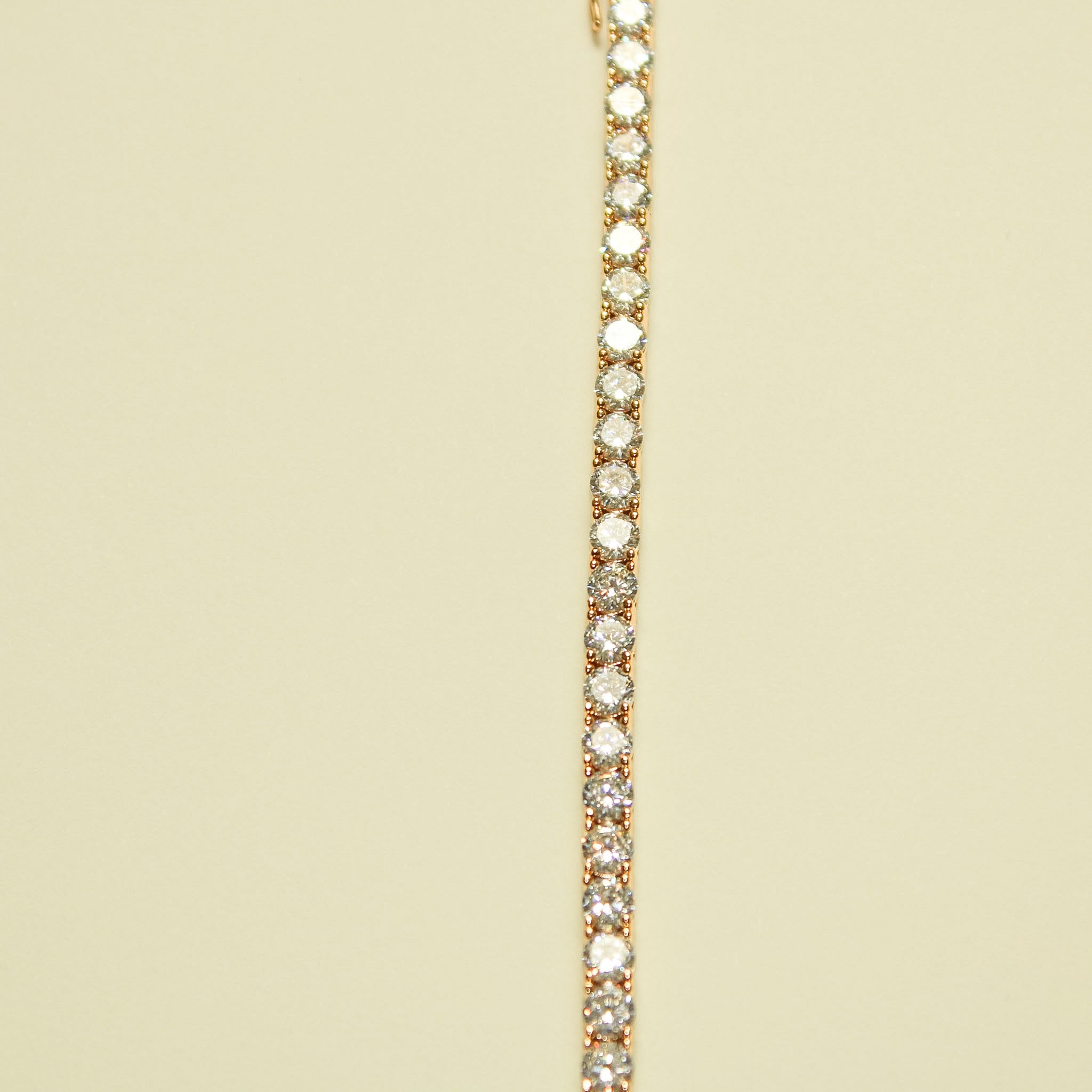 Classic CZ Tennis Jewelry Set 18K Rose Gold — bracelet close-up CZ stone detail