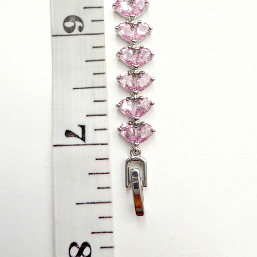 Pink Pear CZ Tennis Bracelet