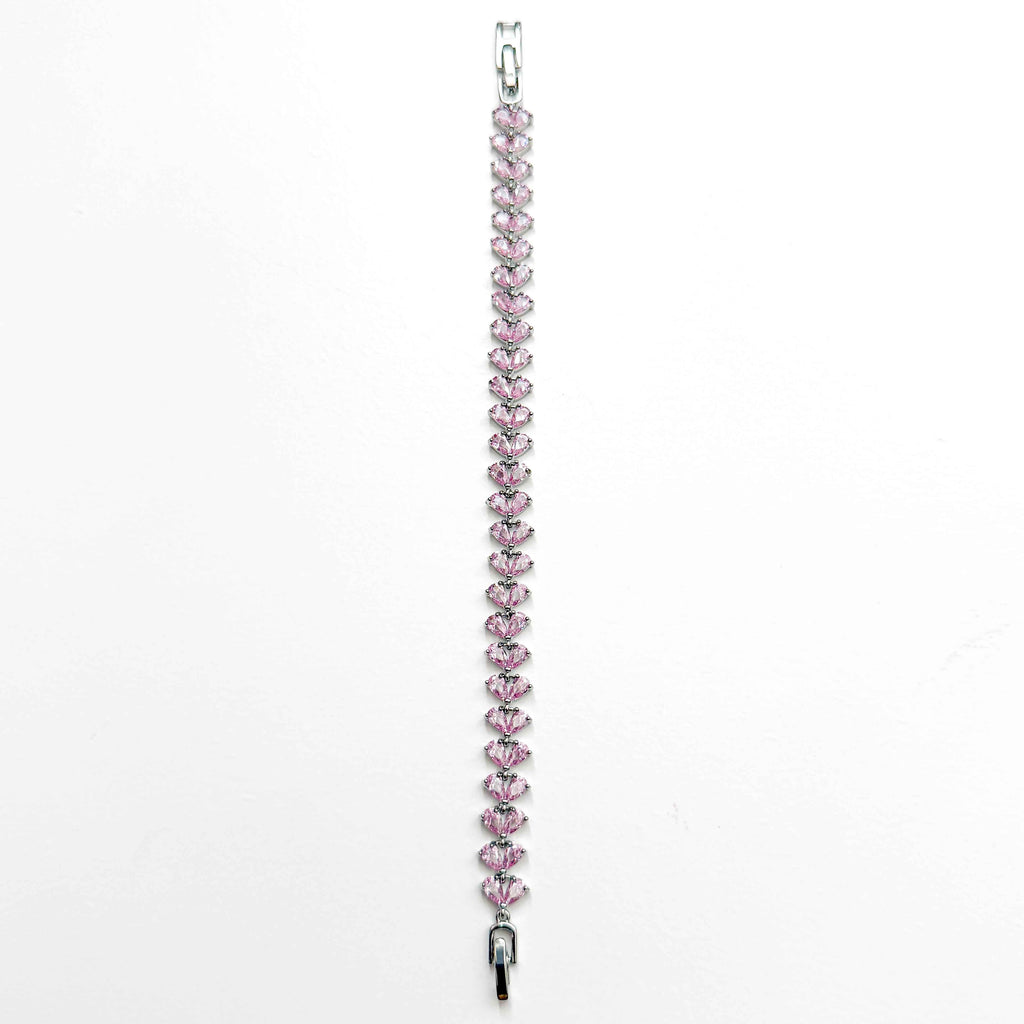 Pink Pear CZ Tennis Bracelet