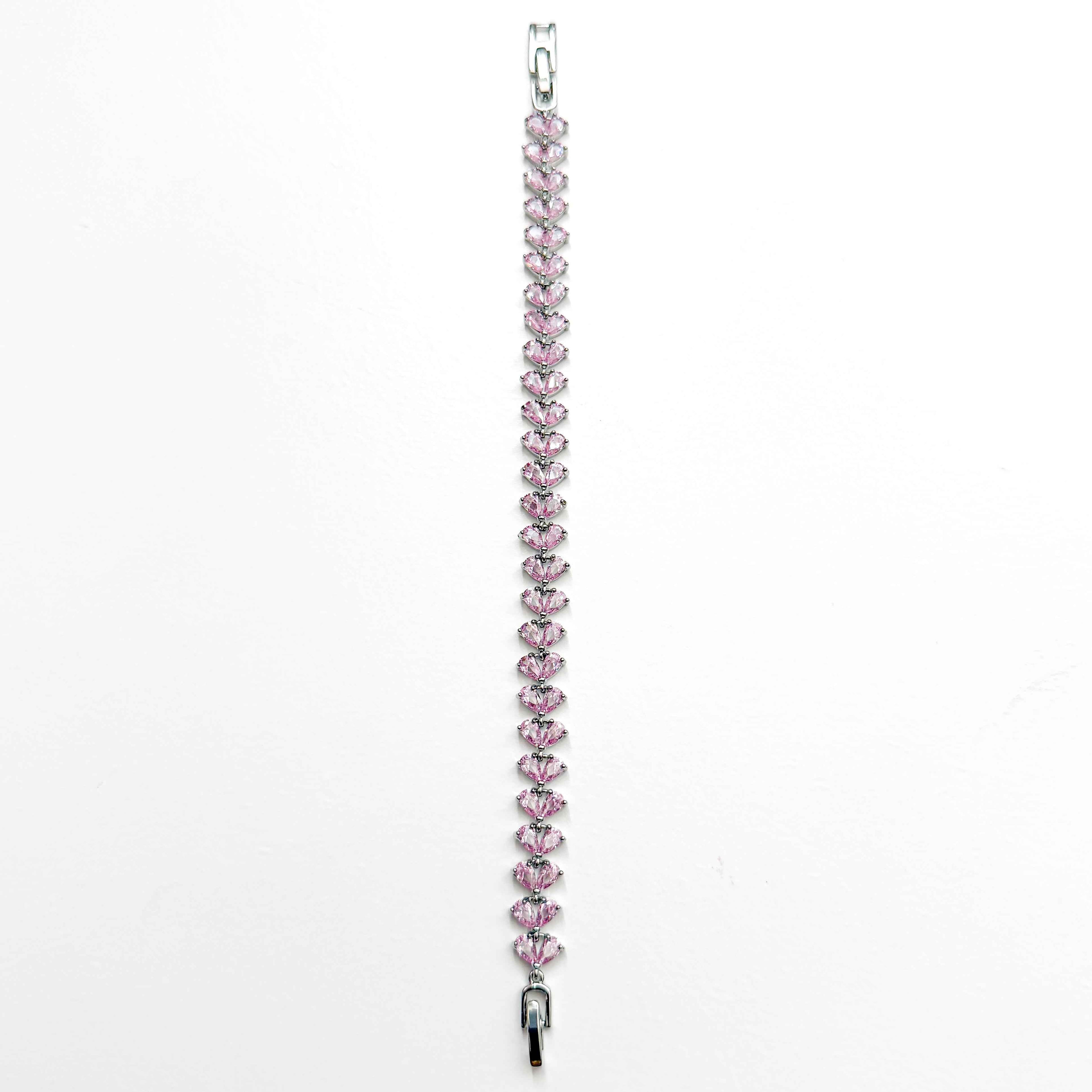 Pink Pear CZ Tennis Bracelet