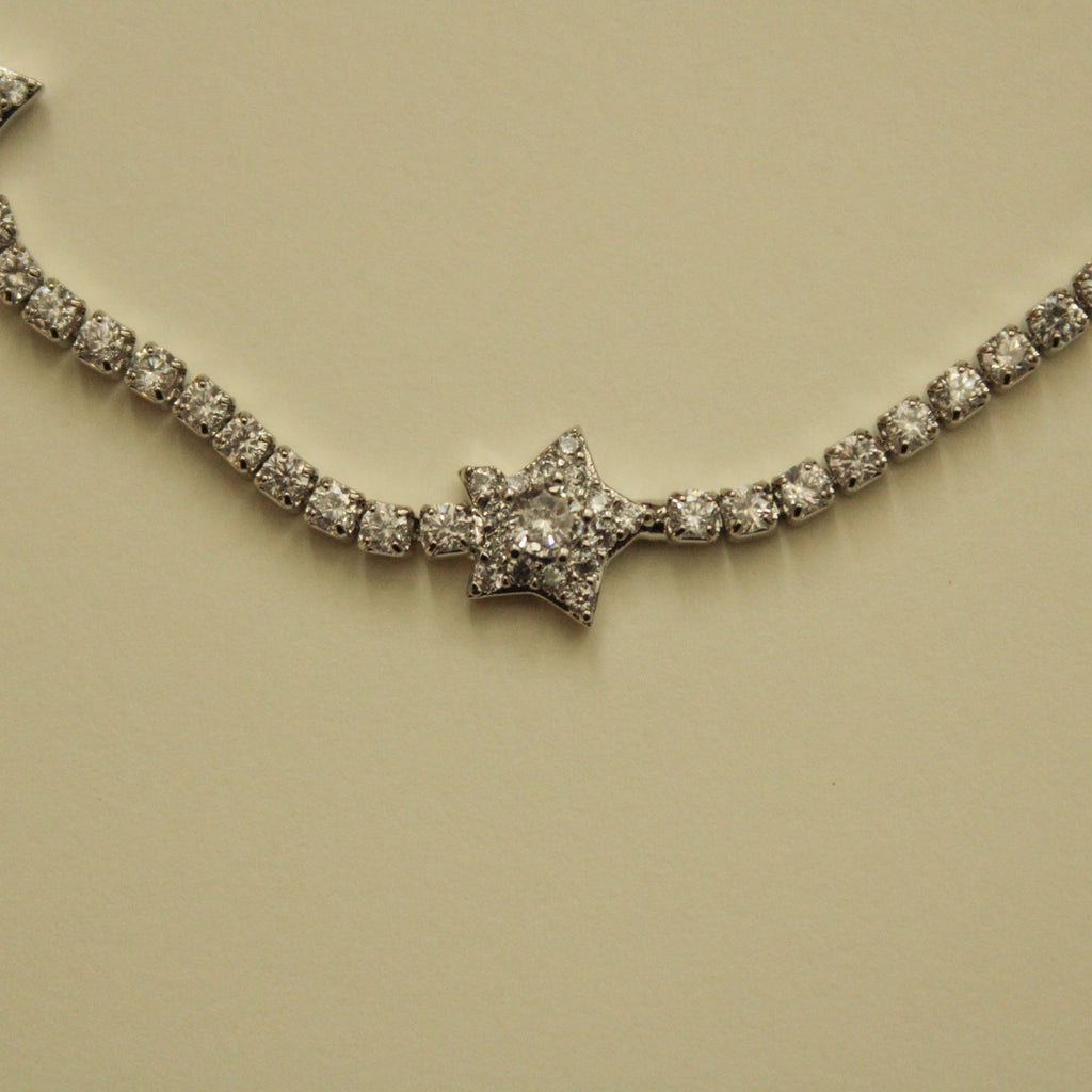 CZ Star Station Tennis Bracelet