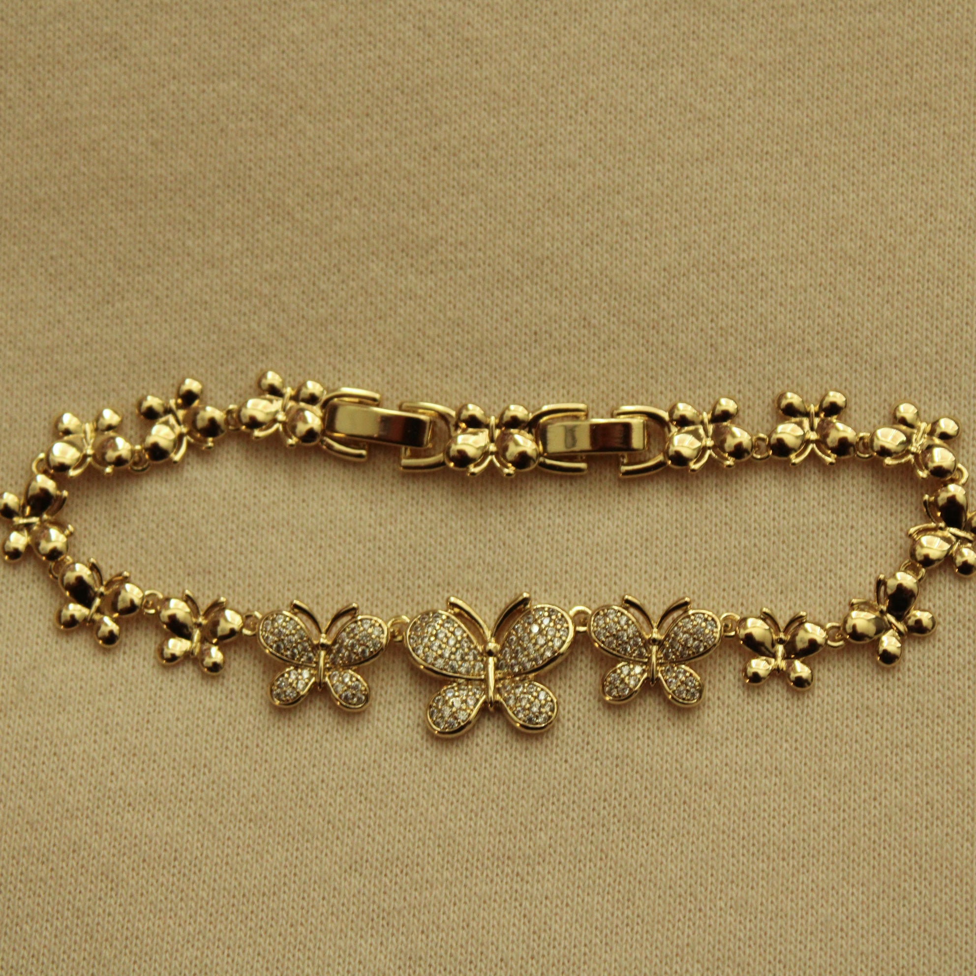 Pave Butterfly Gold Set — Necklace & Bracelet