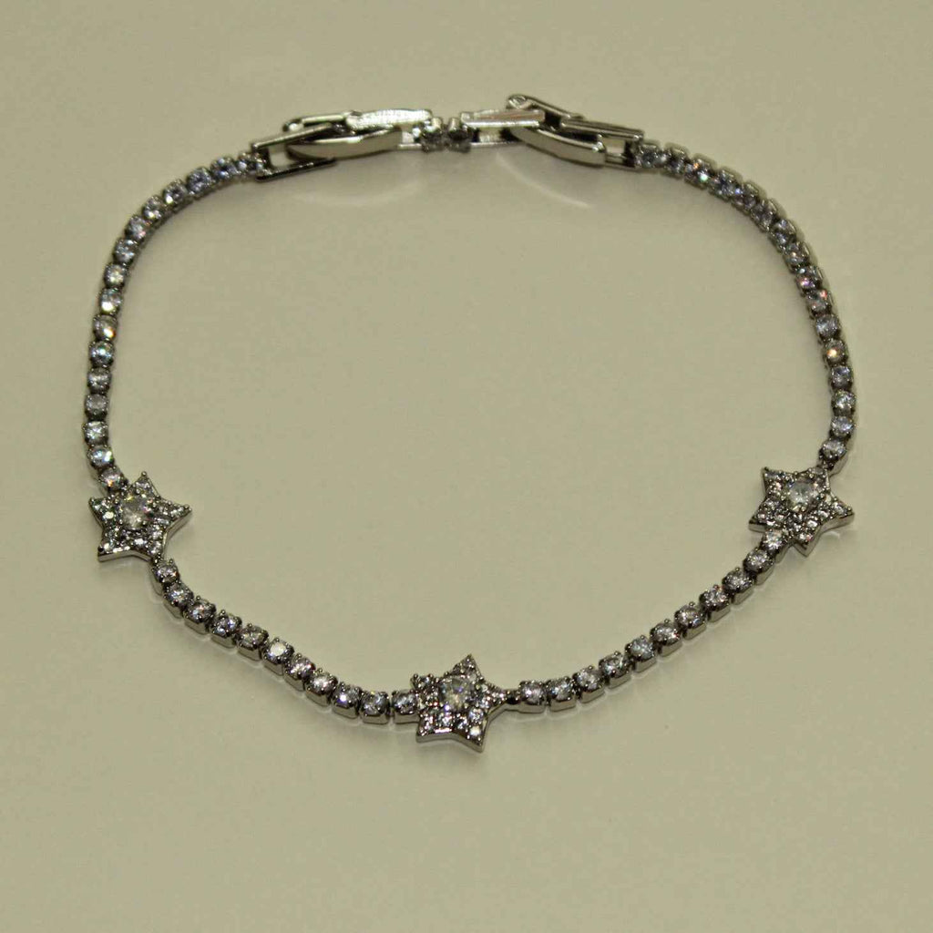 CZ Star Station Tennis Bracelet