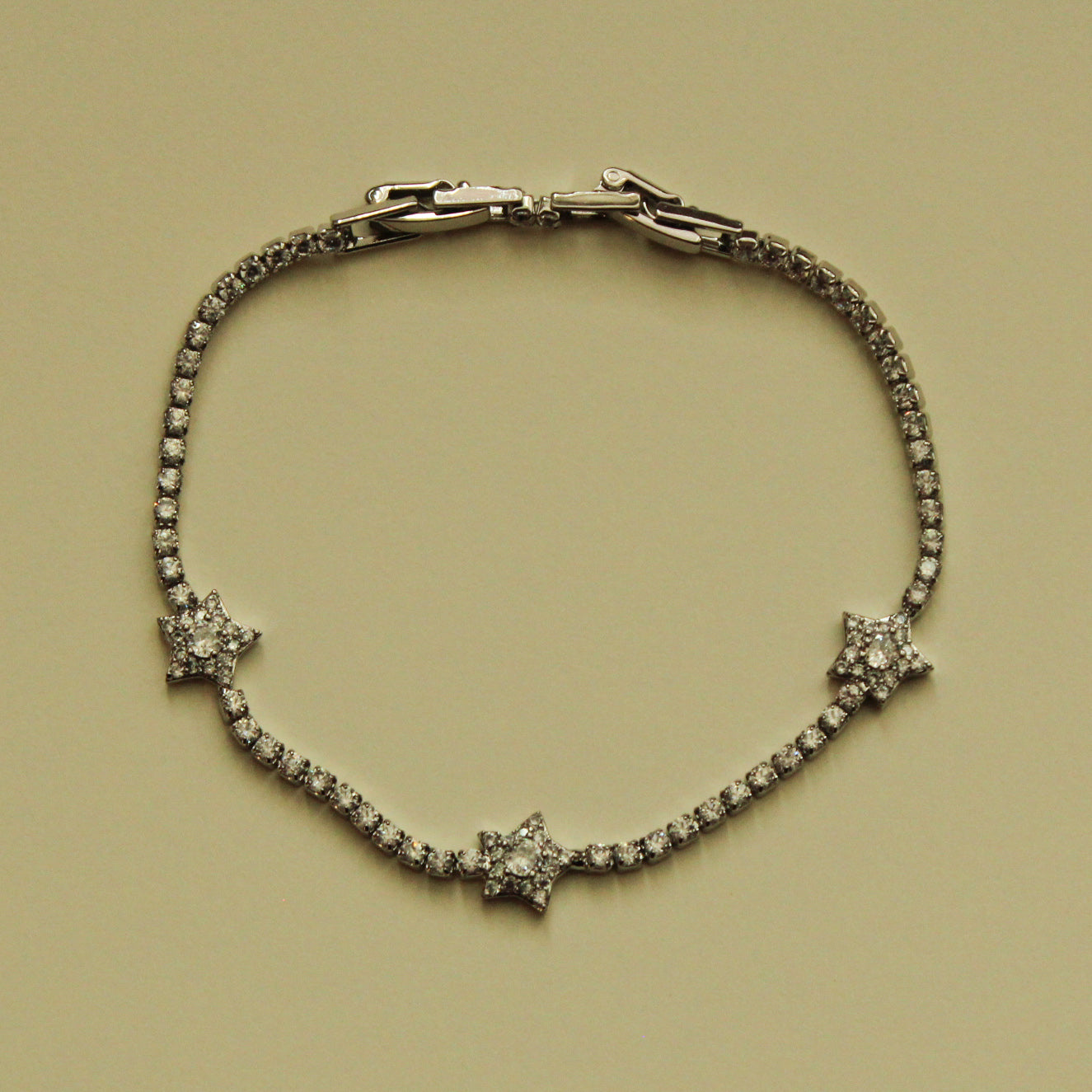CZ Star Station Tennis Bracelet
