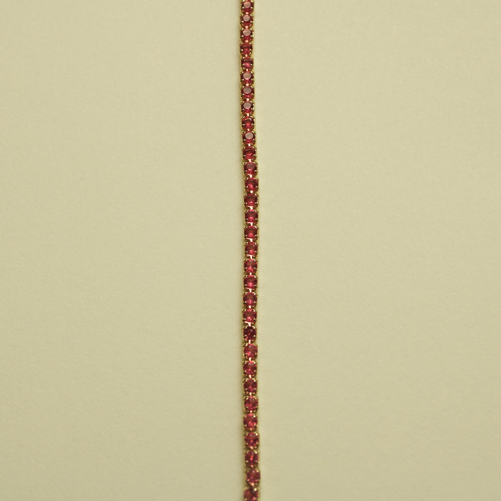 Pink CZ Tennis Bracelet — Gold