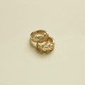Greek Key Huggie Hoop Earrings — Gold
