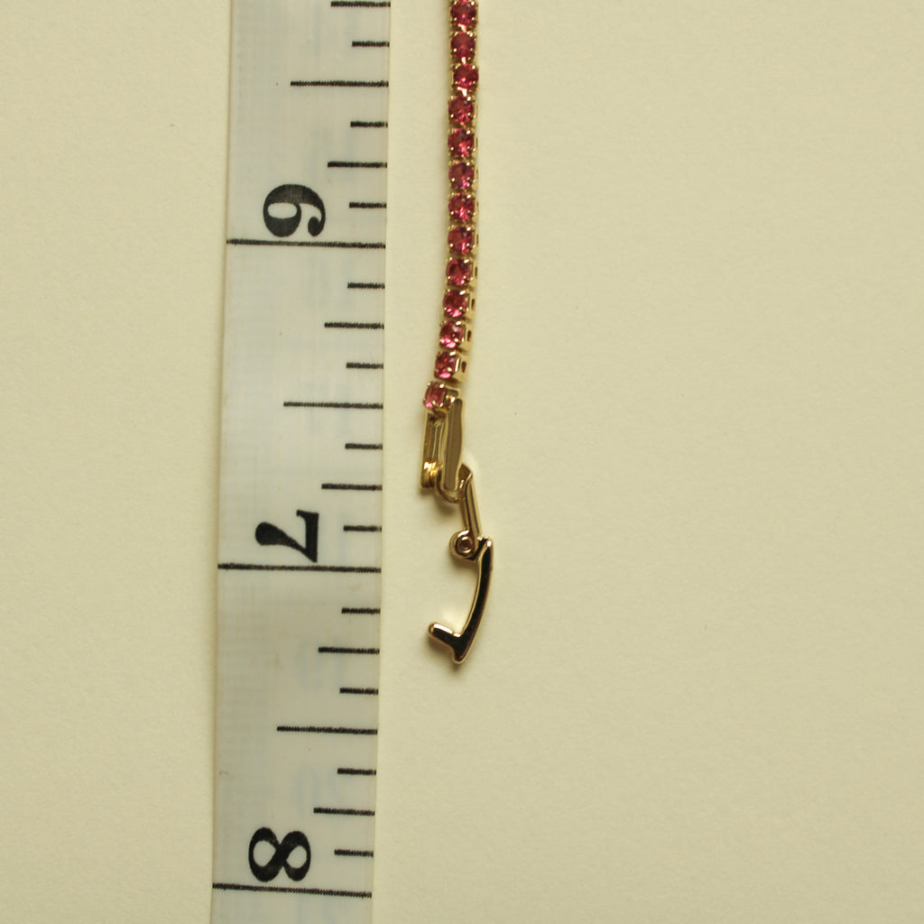 Pink CZ Tennis Bracelet — Gold