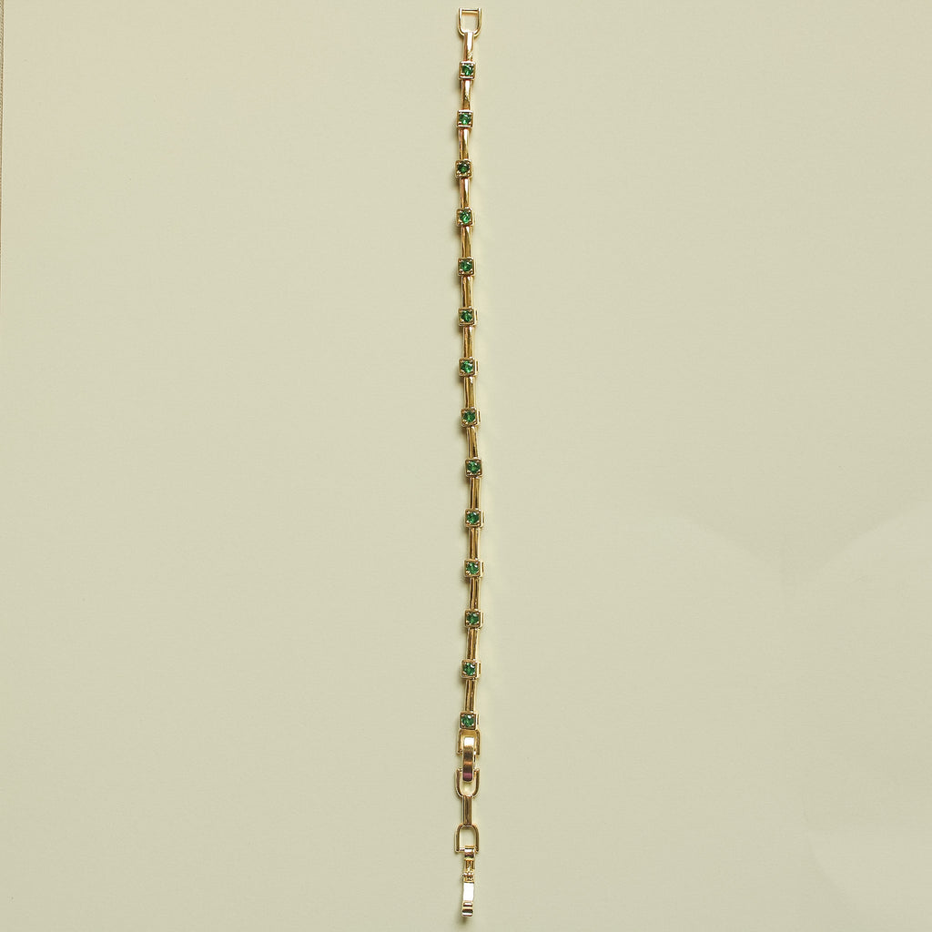 Gold-tone bracelet chain with repeating slim rectangular links