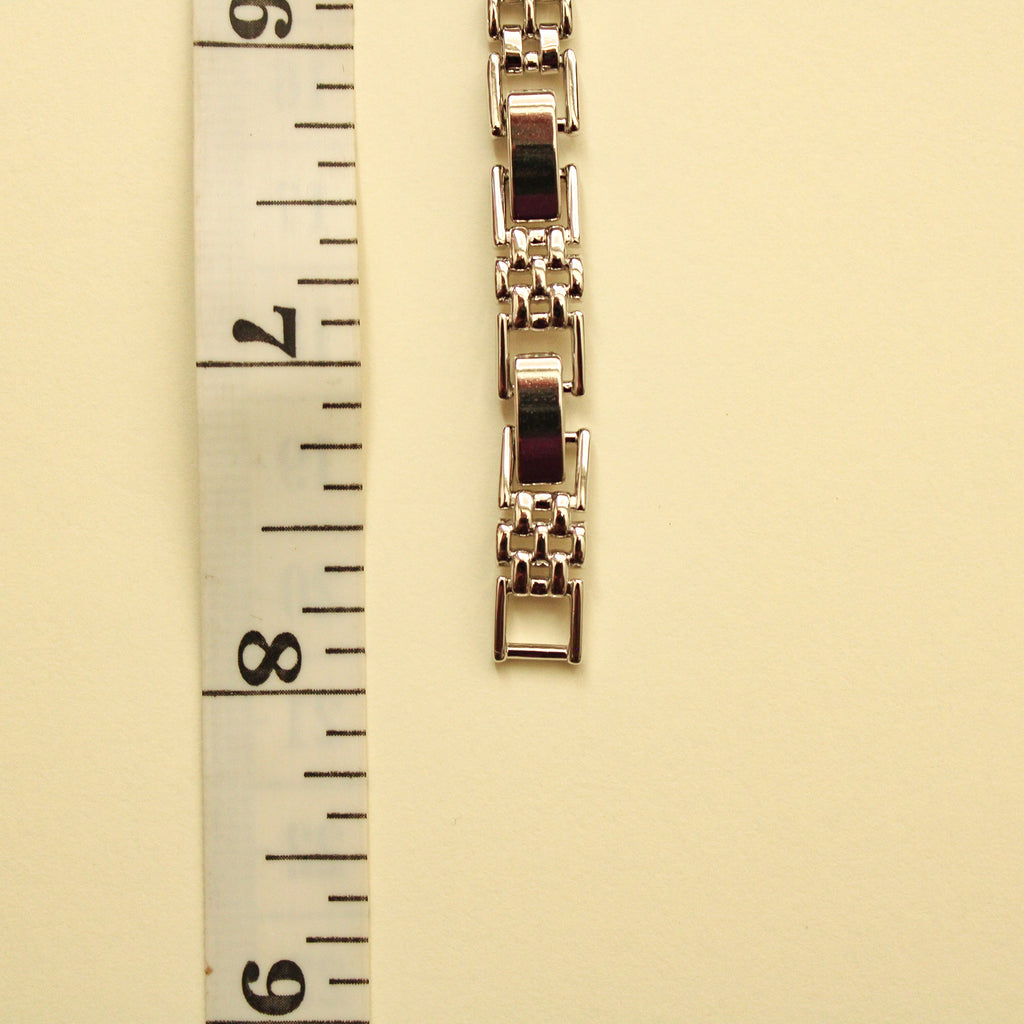 Open Rectangle Pavé CZ Bracelet — Silver