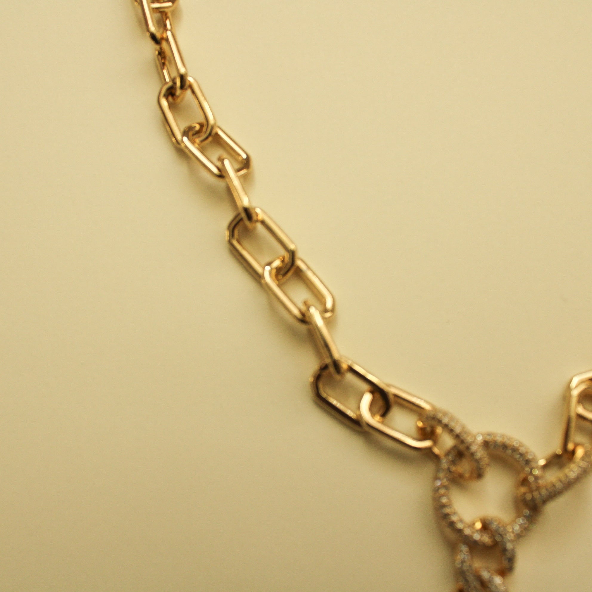 Amethyst Pendant Paperclip Chain Necklace — Gold