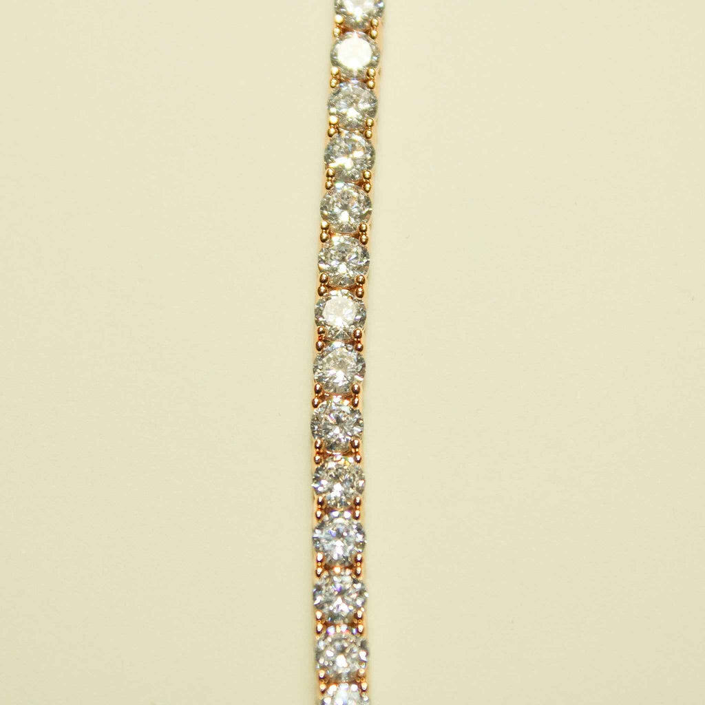 Rose gold-plated CZ tennis necklace with round clear stones