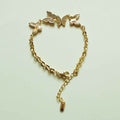 CZ Butterfly Station Chain Bracelet — 14K Gold Plated