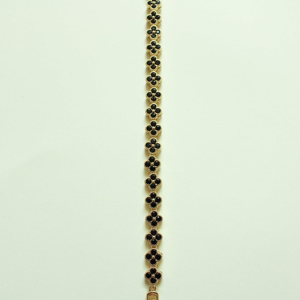 CZ Clover Link Bracelet — 14K Gold Plated | Red CZ, Amethyst & Black Onyx - Séfan Jewelry