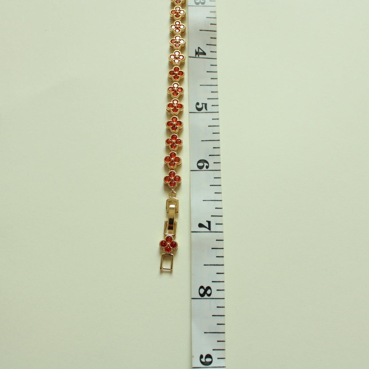 CZ Clover Link Bracelet — 14K Gold Plated | Red CZ, Amethyst & Black Onyx - Séfan Jewelry