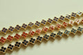 CZ Clover Link Bracelet — 14K Gold Plated | Red CZ, Amethyst & Black Onyx - Séfan Jewelry