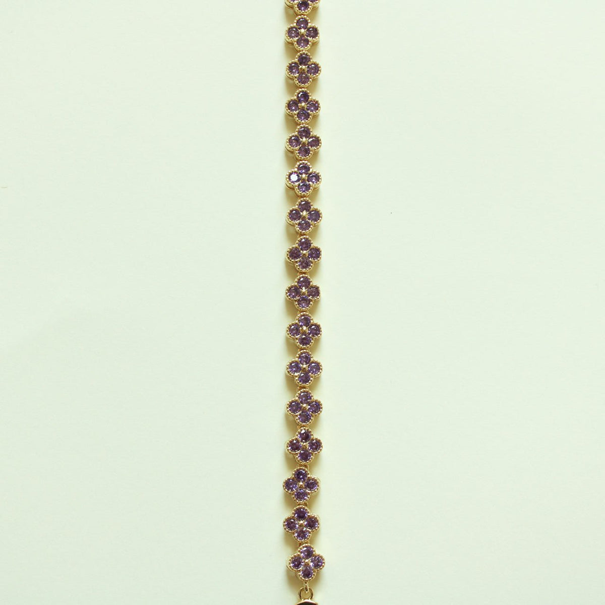CZ Clover Link Bracelet — 14K Gold Plated | Red CZ, Amethyst & Black Onyx - Séfan Jewelry