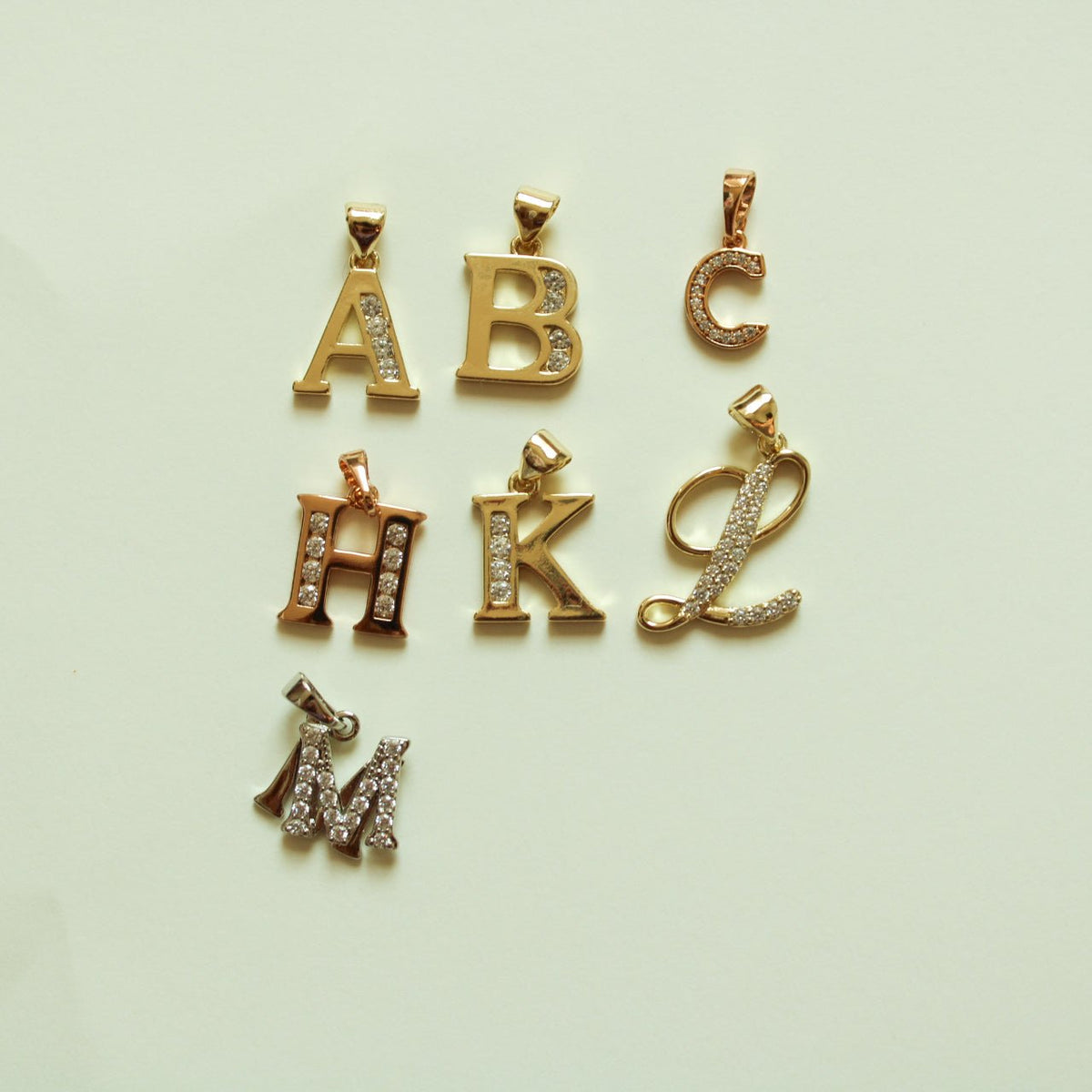 CZ Initial Letter Pendant — Gold Plated - Séfan Jewelry
