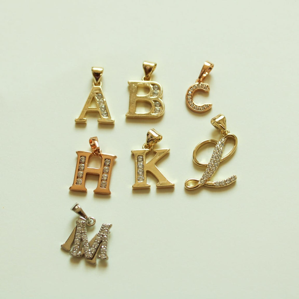 CZ Initial Letter Pendant — Gold Plated - Séfan Jewelry