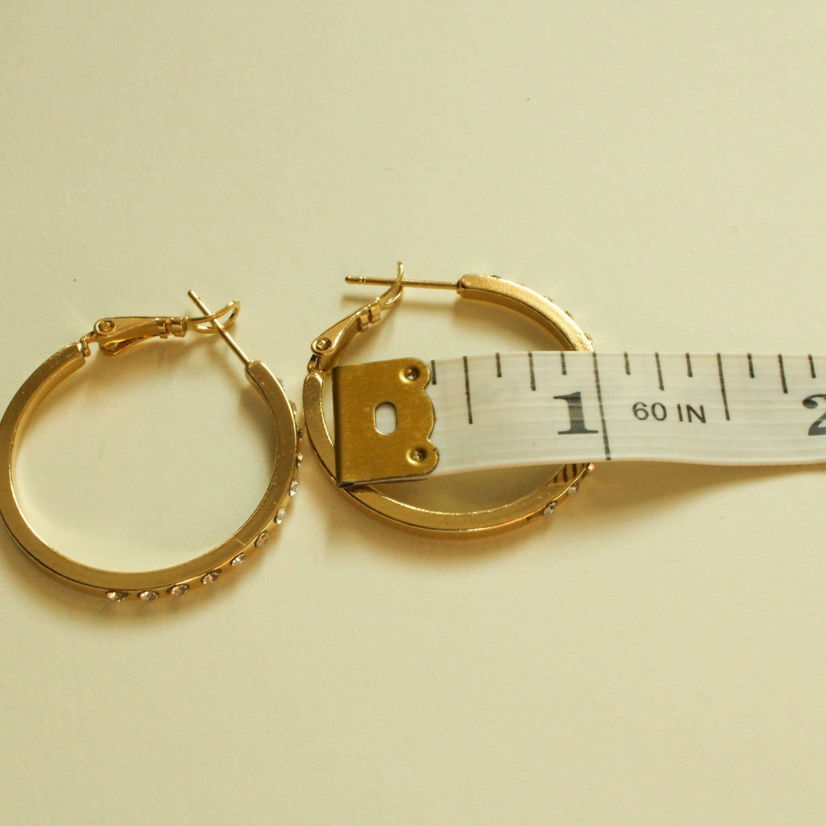 CZ Studded Flat Band Hoop Earrings — 14K Gold Plated | 3 Sizes - Séfan Jewelry