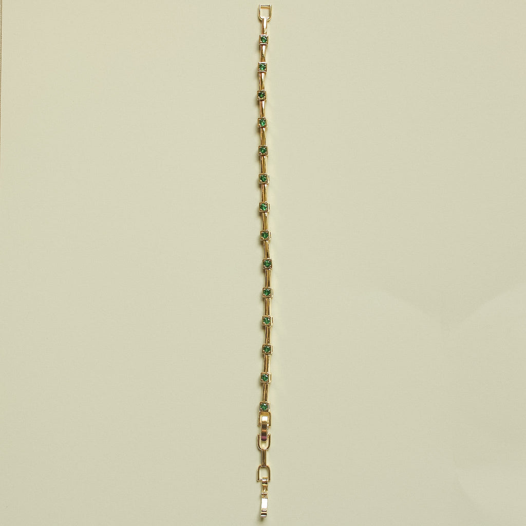 Gold-tone bracelet chain with repeating slim rectangular links