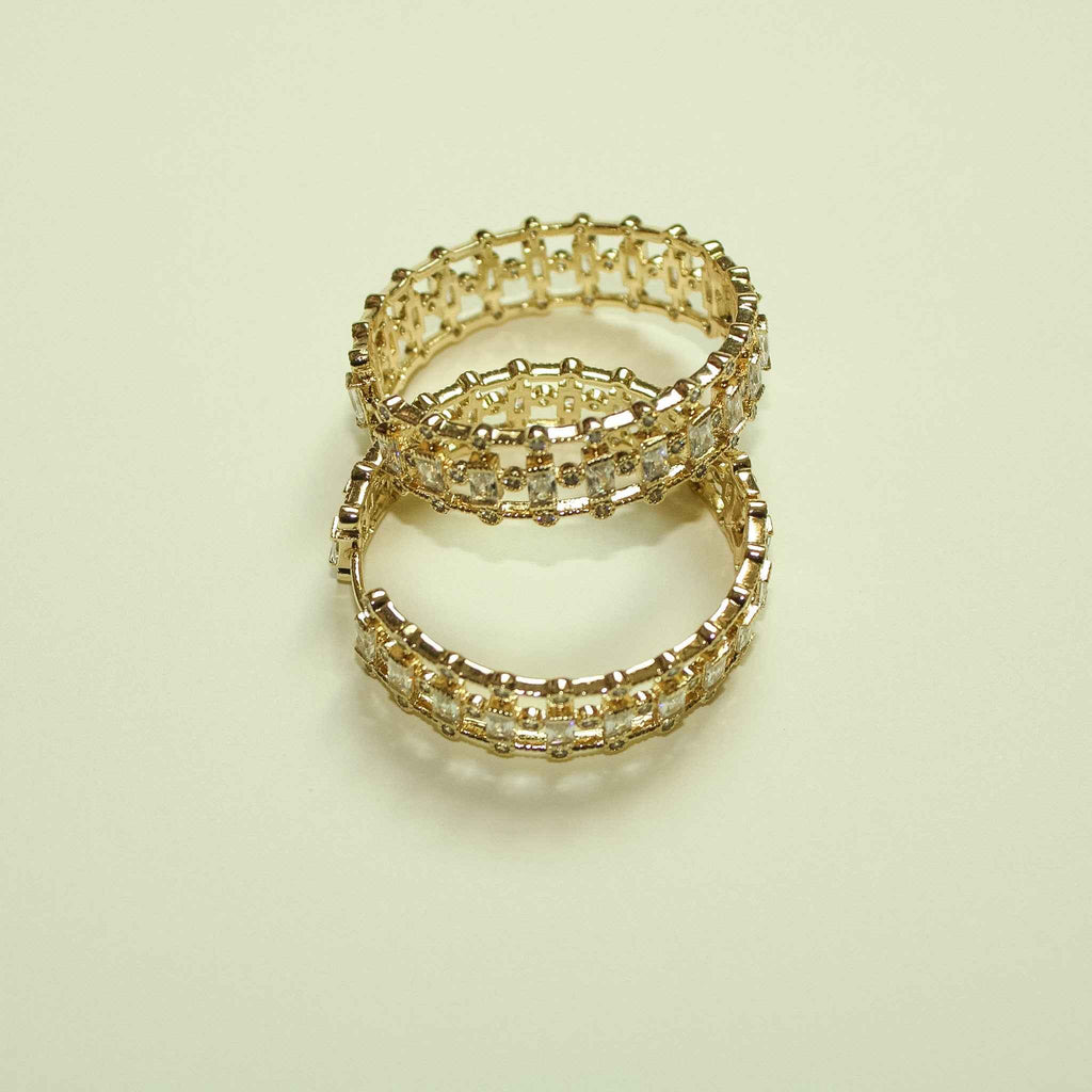 Gold mixed-cut CZ inside-out hoop earrings