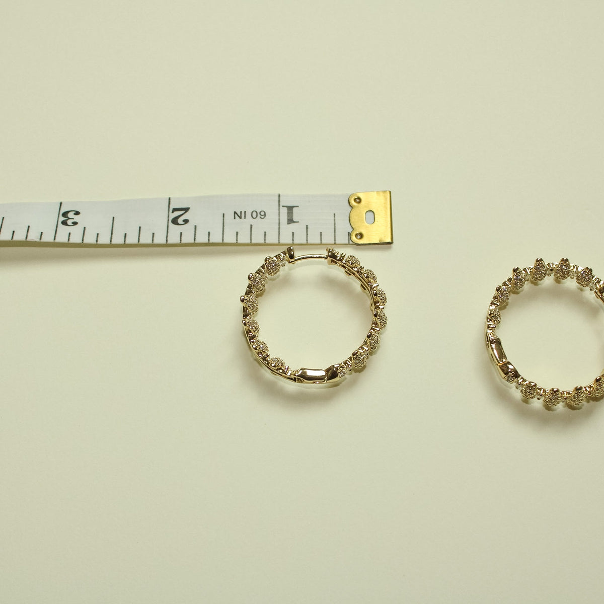 14K gold pavé CZ spike hoop earrings, small round hoops