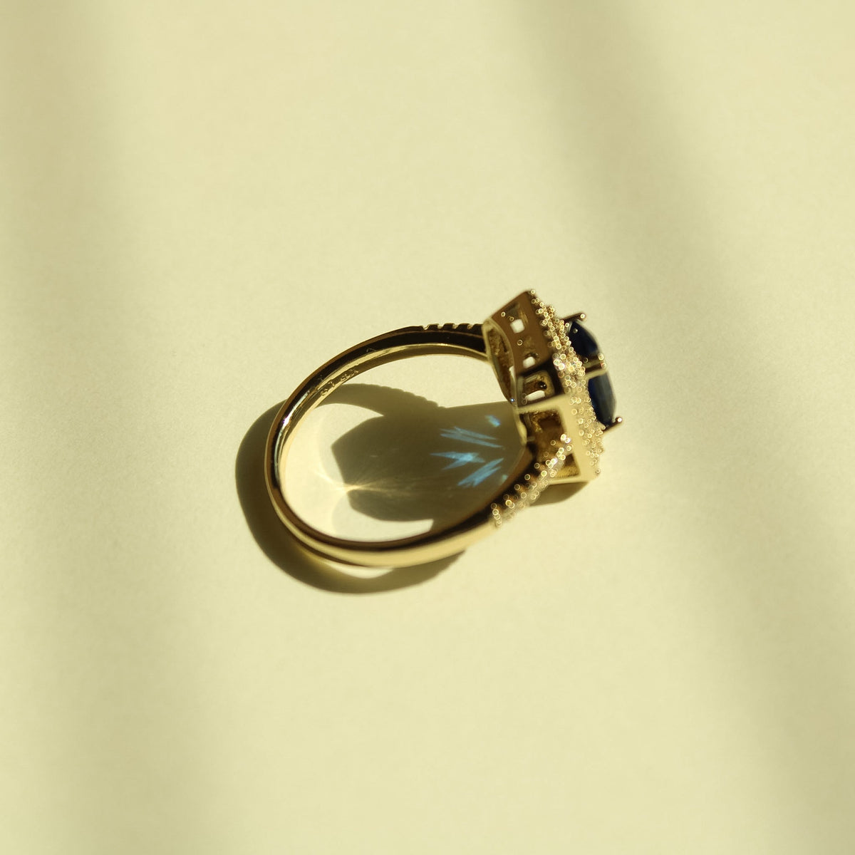 Pavé Double Halo CZ Ring — 14K Gold Plated - Séfan Jewelry