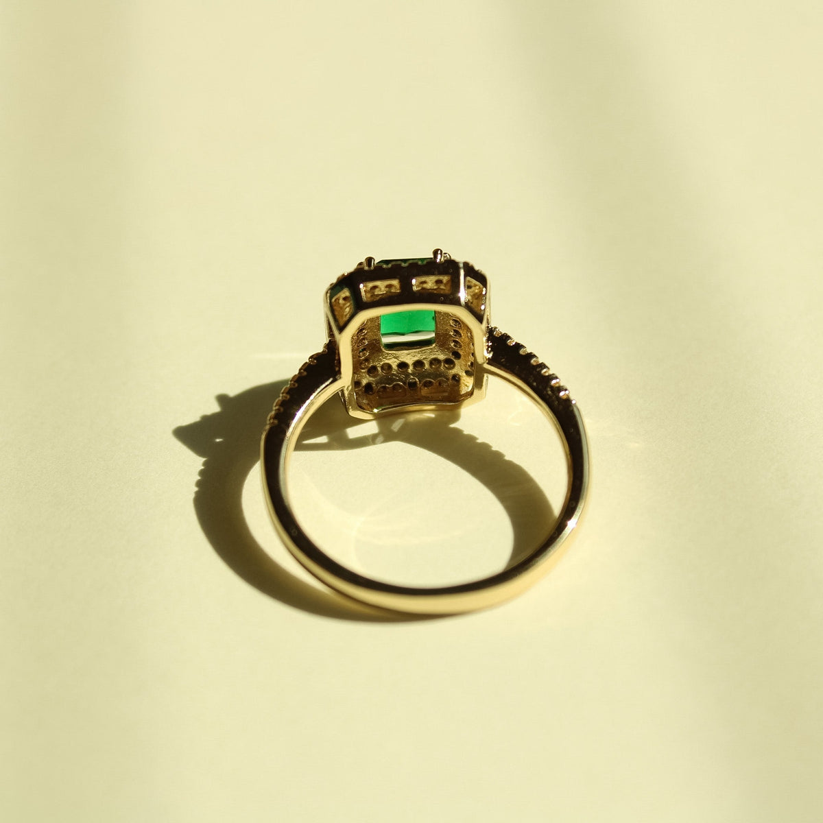 Pavé Double Halo CZ Ring — 14K Gold Plated - Séfan Jewelry