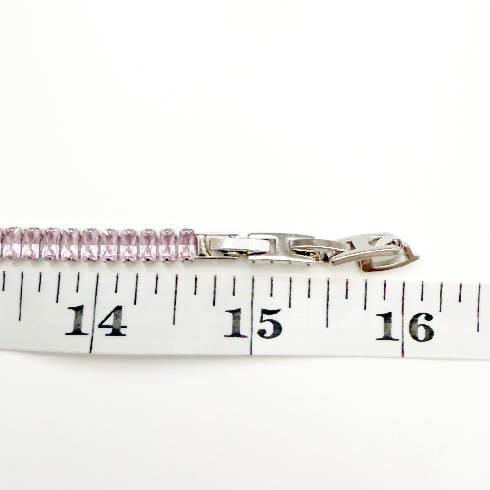 Pink baguette tennis Necklace - Séfan Jewelry