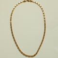 Gold S-link chain necklace, oval links and curved chain design