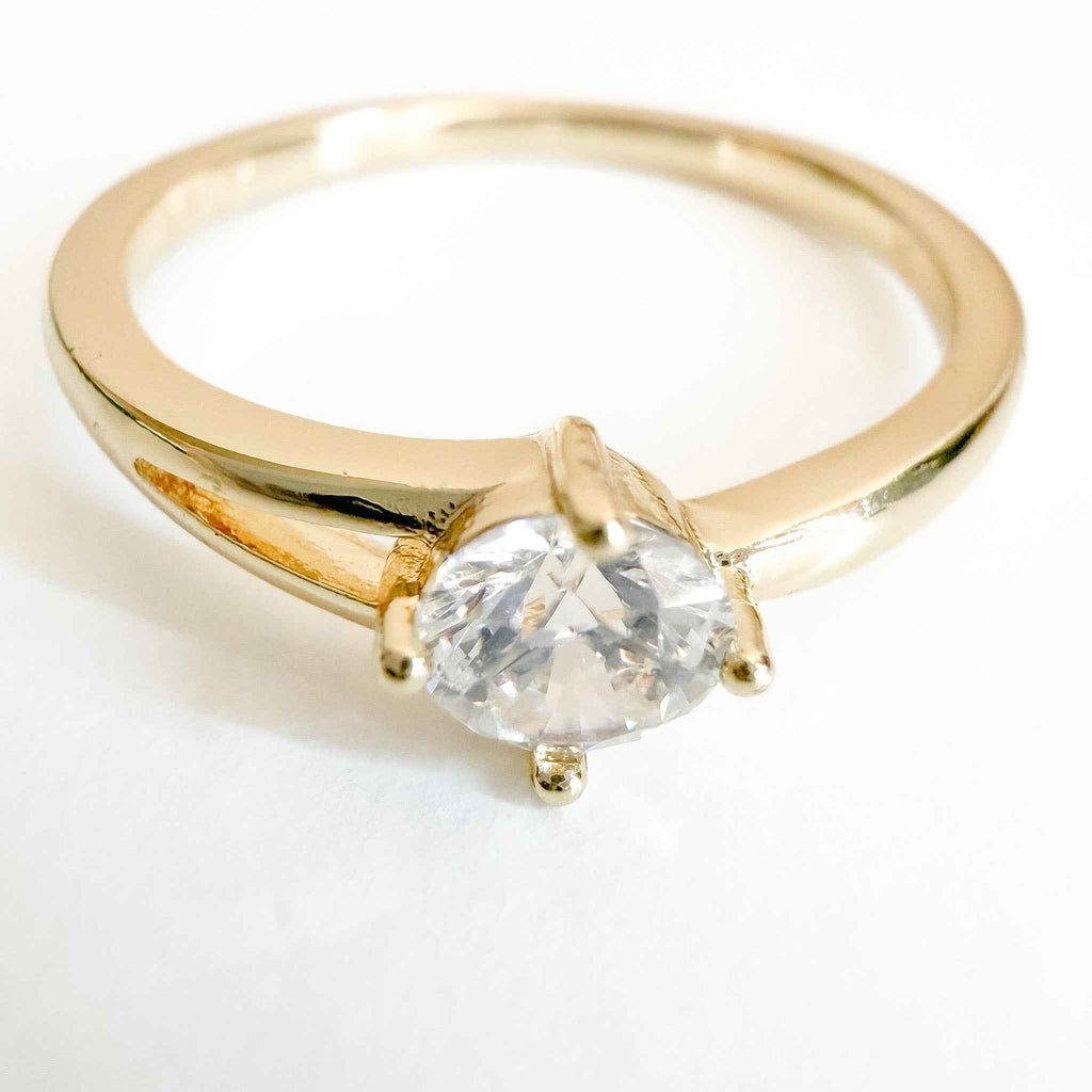 Simple Solitaire Round CZ Ring - Séfan Jewelry