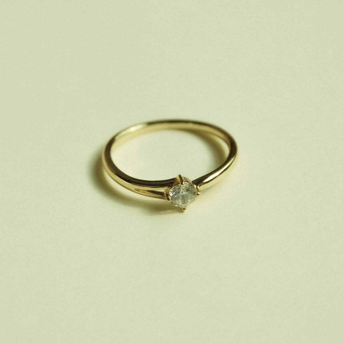 Simple Solitaire Round CZ Ring - Séfan Jewelry