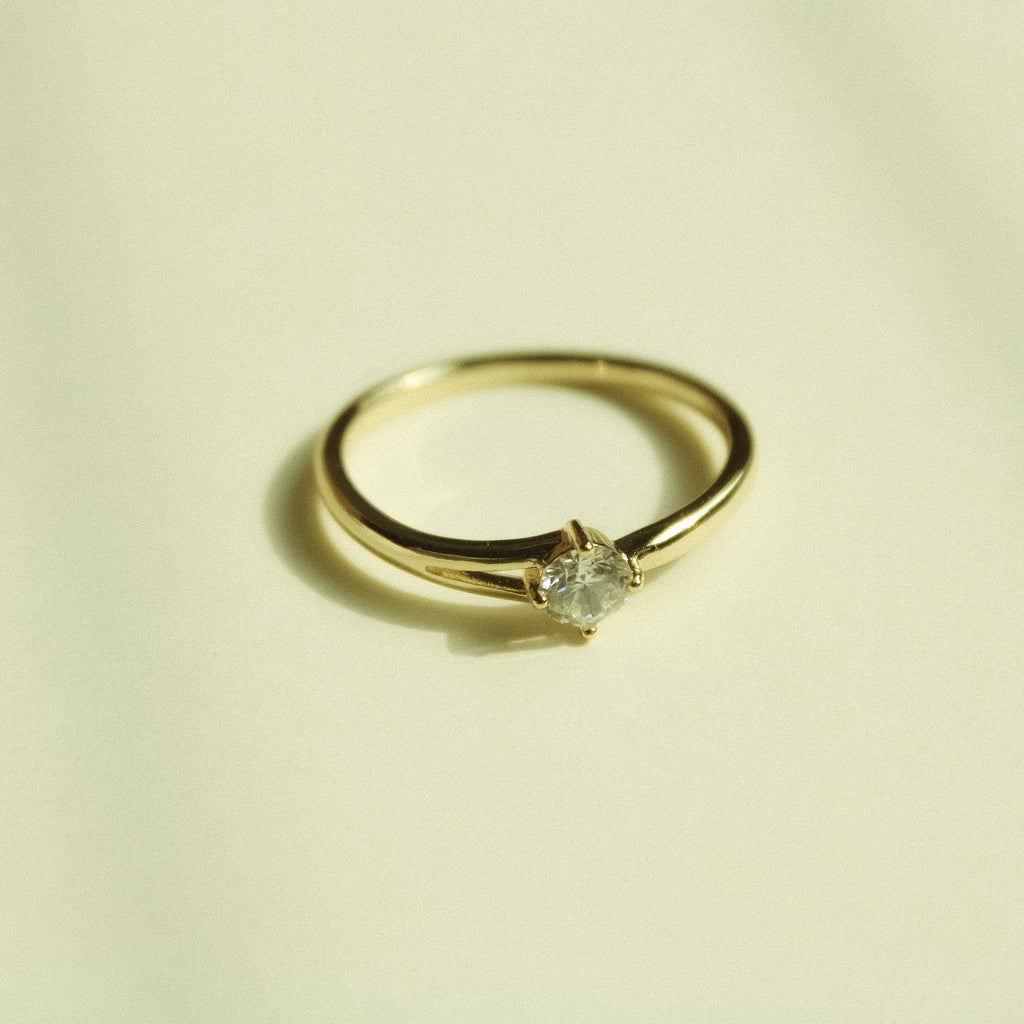 Simple Solitaire Round CZ Ring - Séfan Jewelry