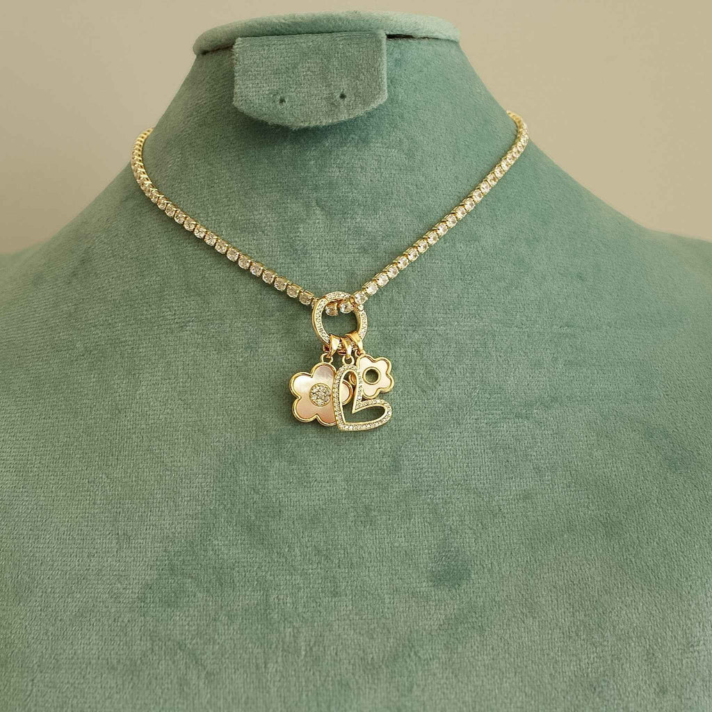 Tennis Necklace — 14K Gold Plated 925 Silver