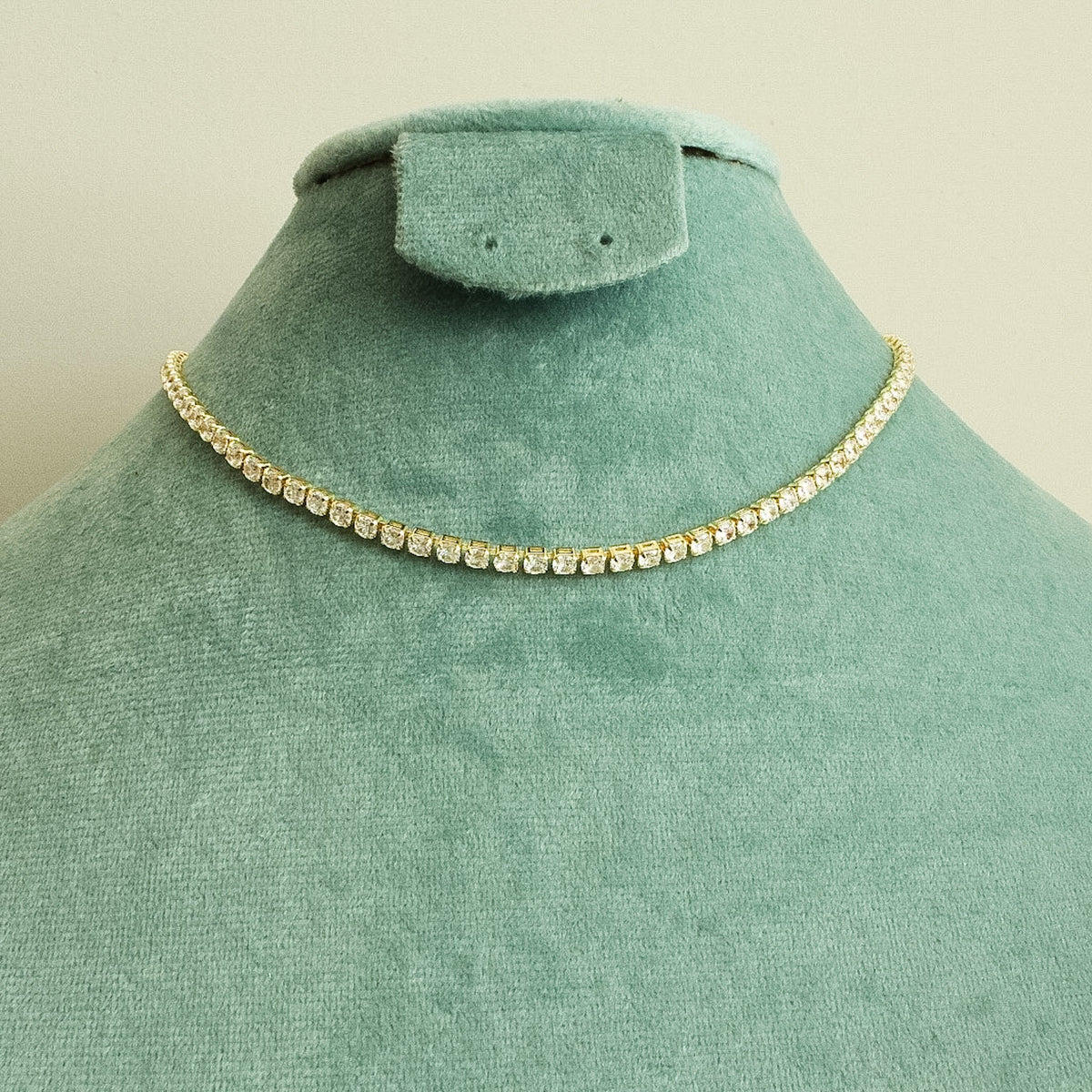 Tennis Necklace — 14K Gold Plated 925 Silver - Séfan Jewelry