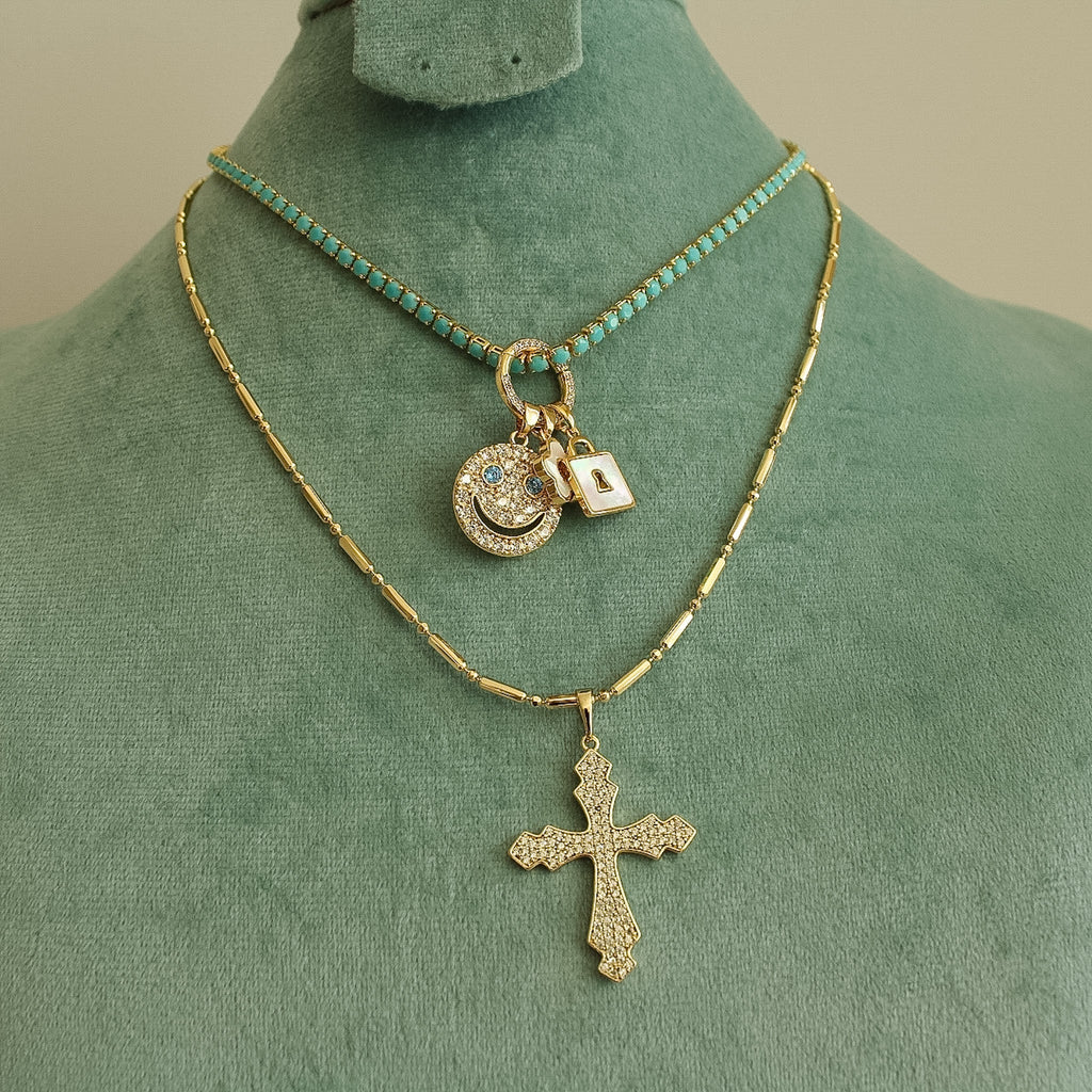 Tennis Necklace — 14K Gold Plated 925 Silver - Séfan Jewelry