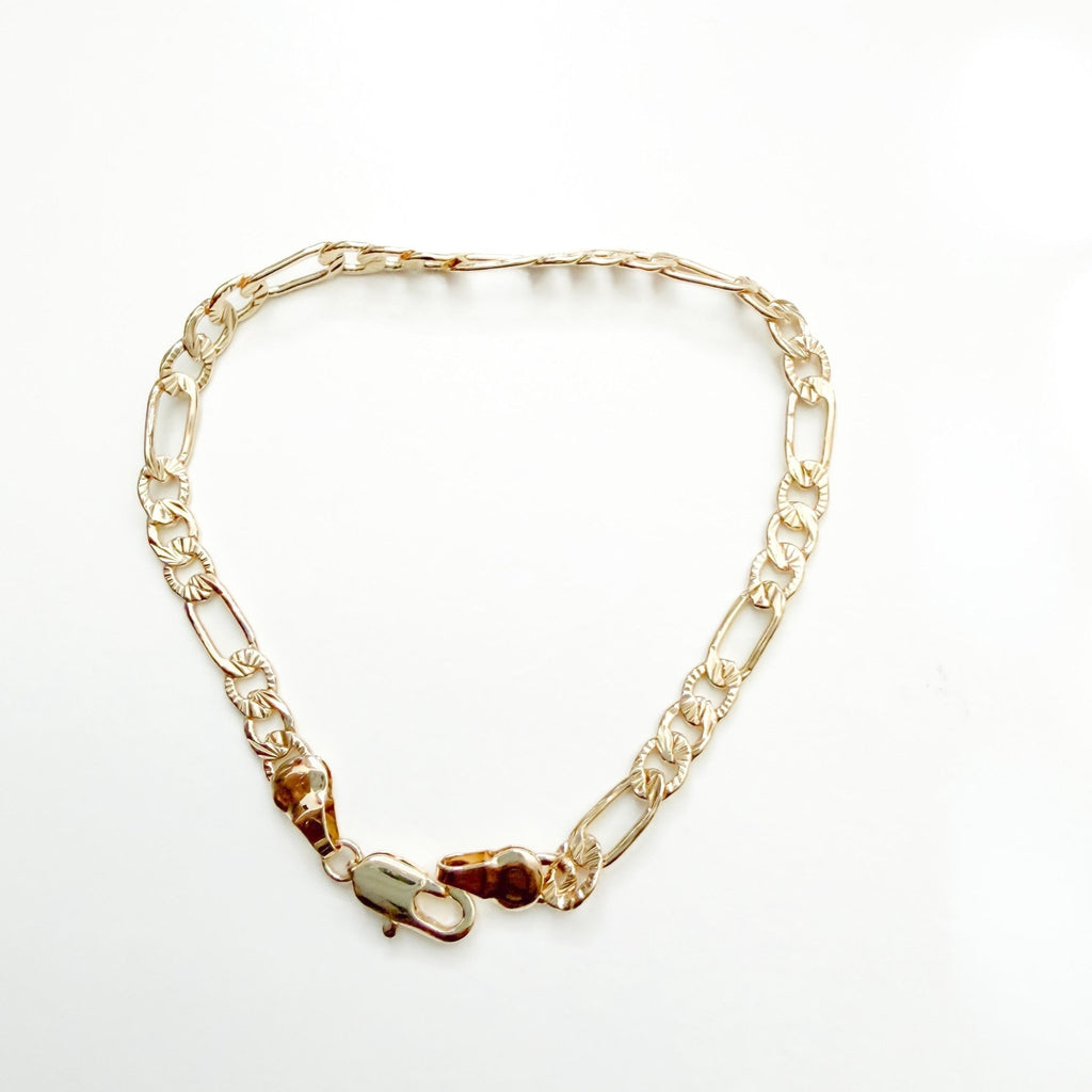 Textured figaro link bracelet - Séfan Jewelry